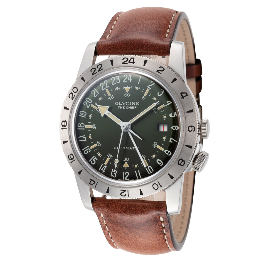 Preloved - Glycine Mens Airman Vintage Gmt 40mm Automatic Watch Gl0305 One Color Watches