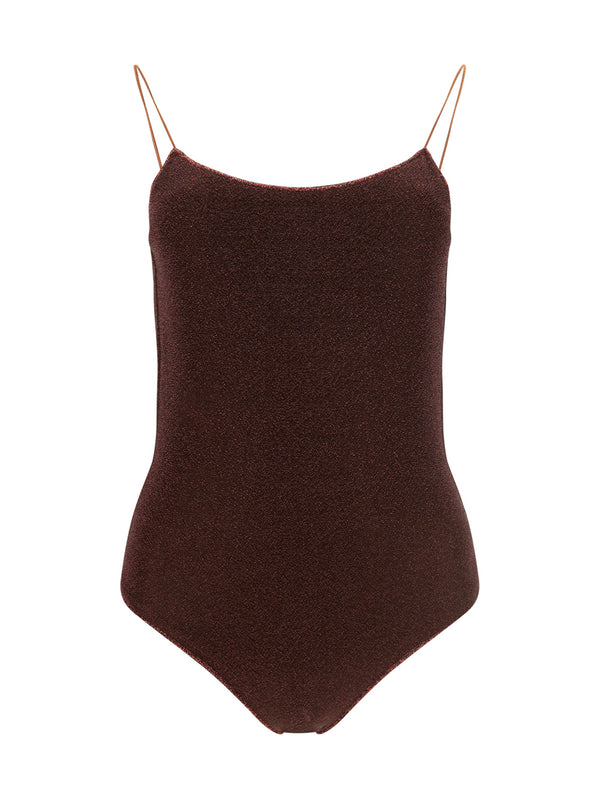 OséRee 36% Metal Metallic; 64% Polyamide one-piece swimsuit in brown