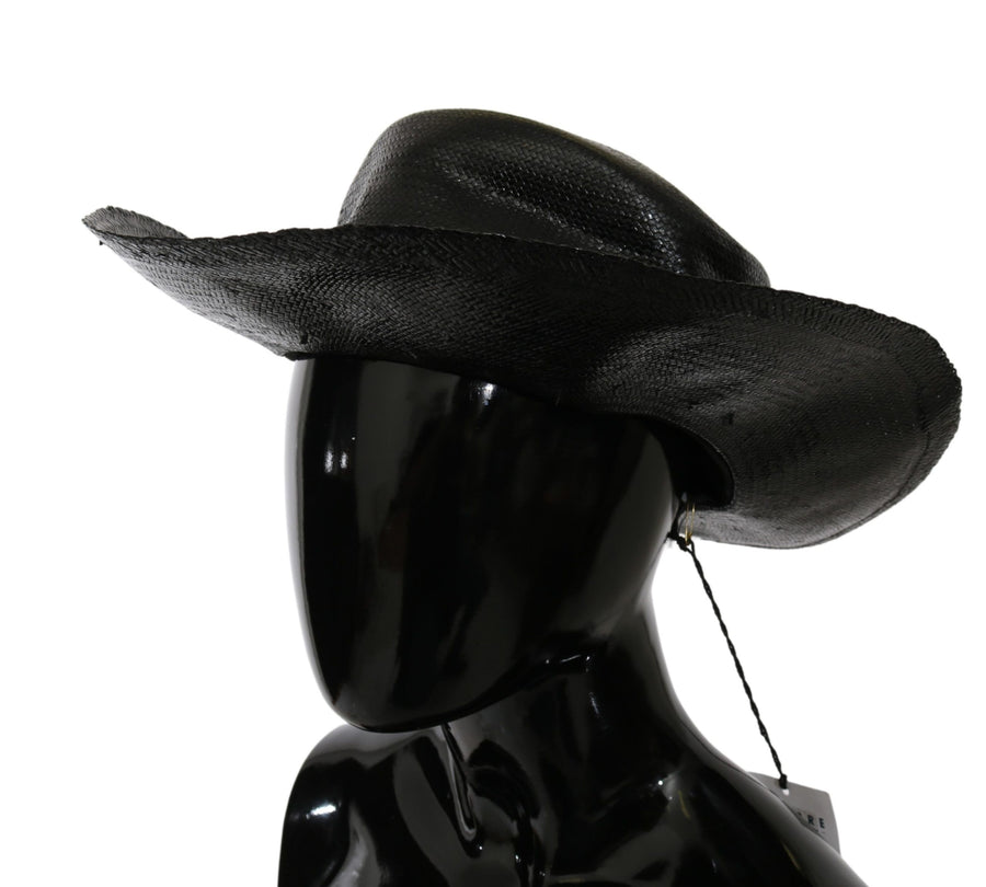 Costume National HAT20018 Straw sun hat in black