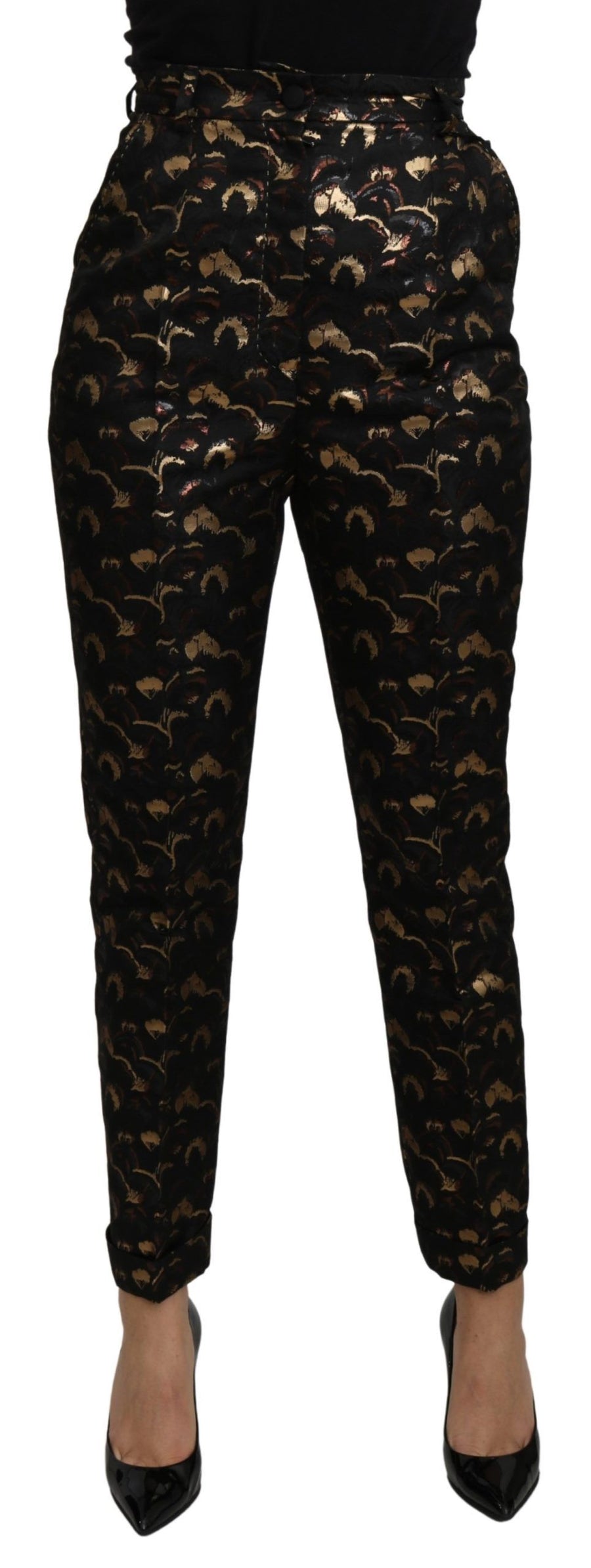 Dolce & Gabbana 70% Polyester 30% Metallized Polyester trousers in black