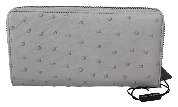 Dolce & Gabbana 100% Ostrich Leather wallet in gray