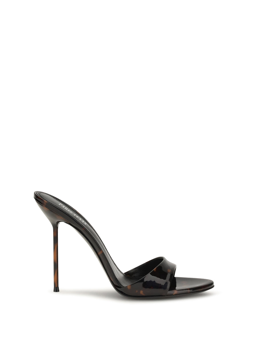 Mules Lidia Patent Leather Brown Upper: Calf Sandal