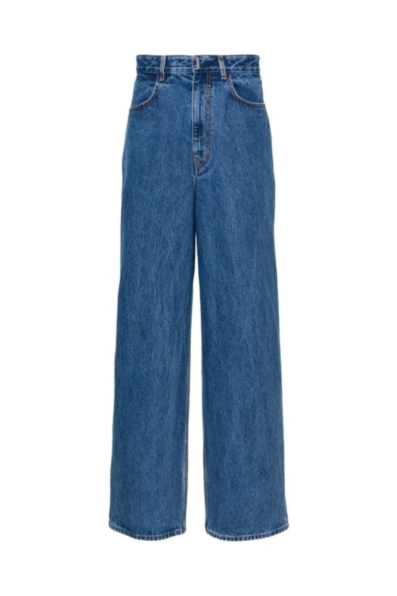 Givenchy Low Crotch Wide Denim Pant_indigo Blue Clothing