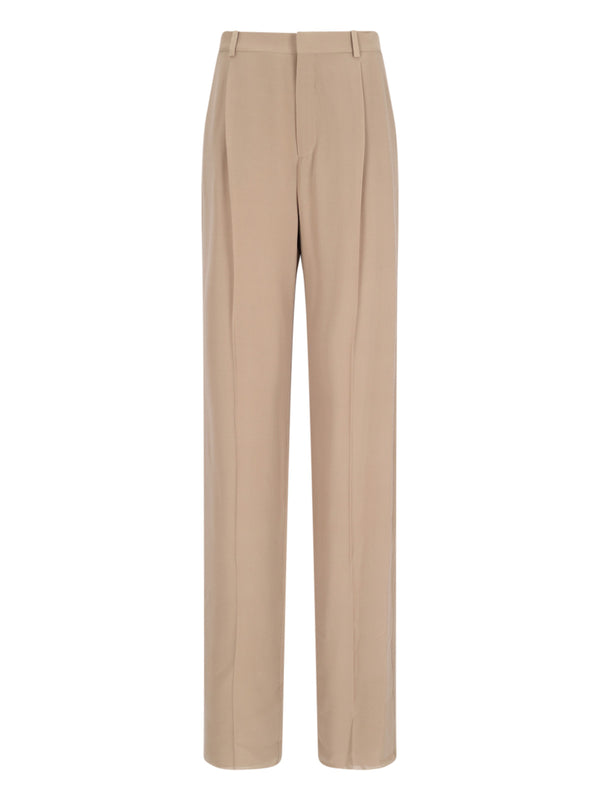 Saint Laurent 100% Silk trousers in beige