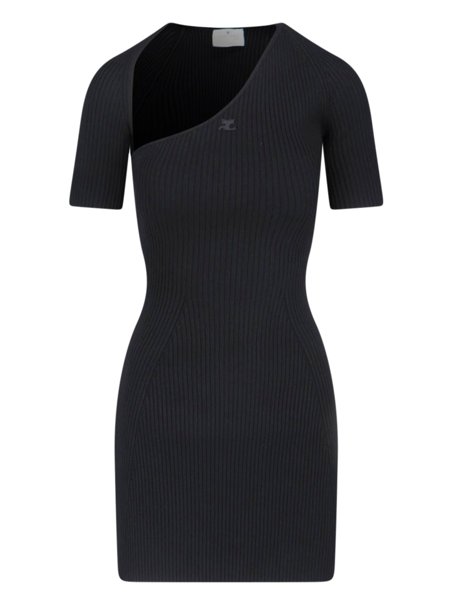 CourrèGes 70% Viscose dress in black