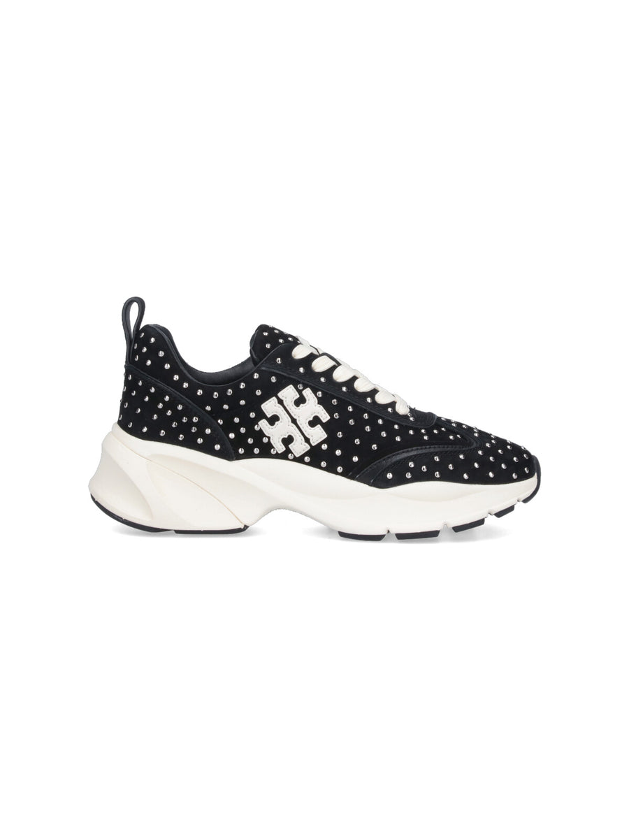 Tory Burch Main Body: 85% Ovine Suede sneaker in black