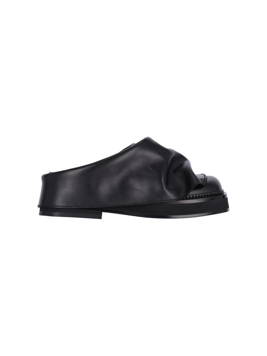 The Attico Main Leather: 100% Calf Leather mule in black