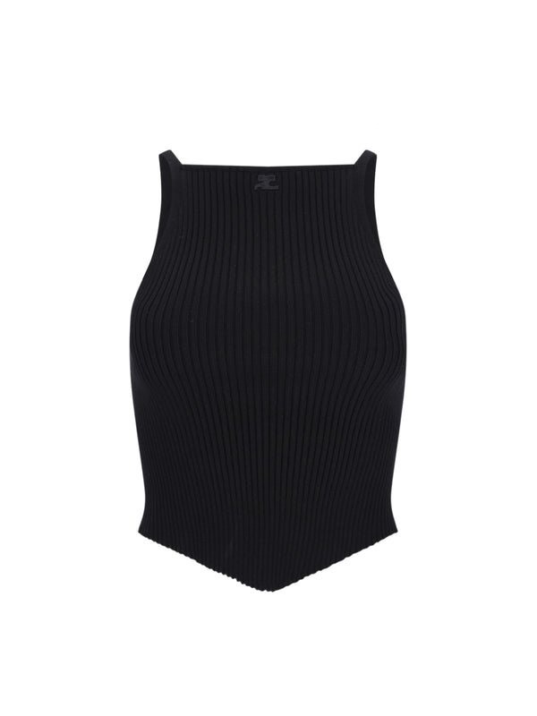 CourrèGes 70% Viscose tank top in black
