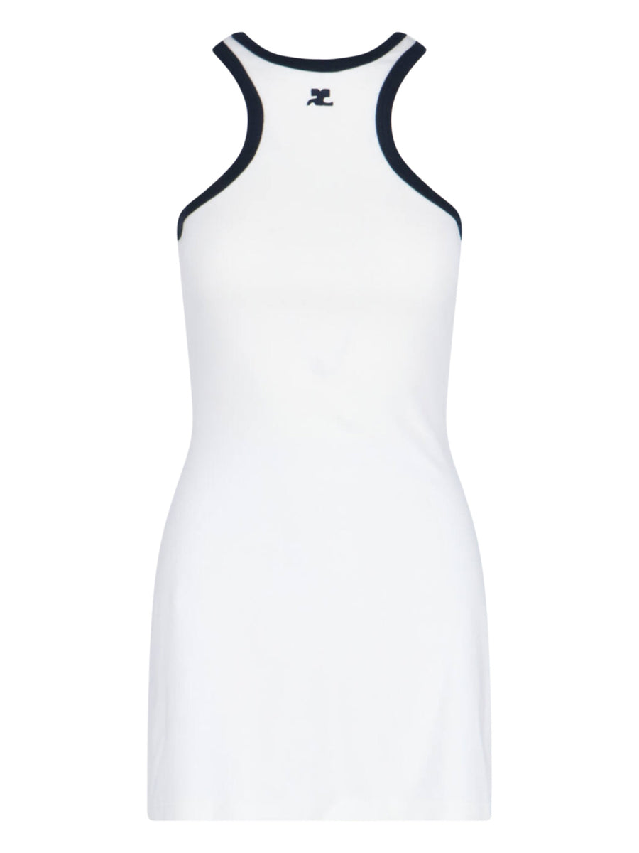 CourrèGes 100% Cotton dress in white