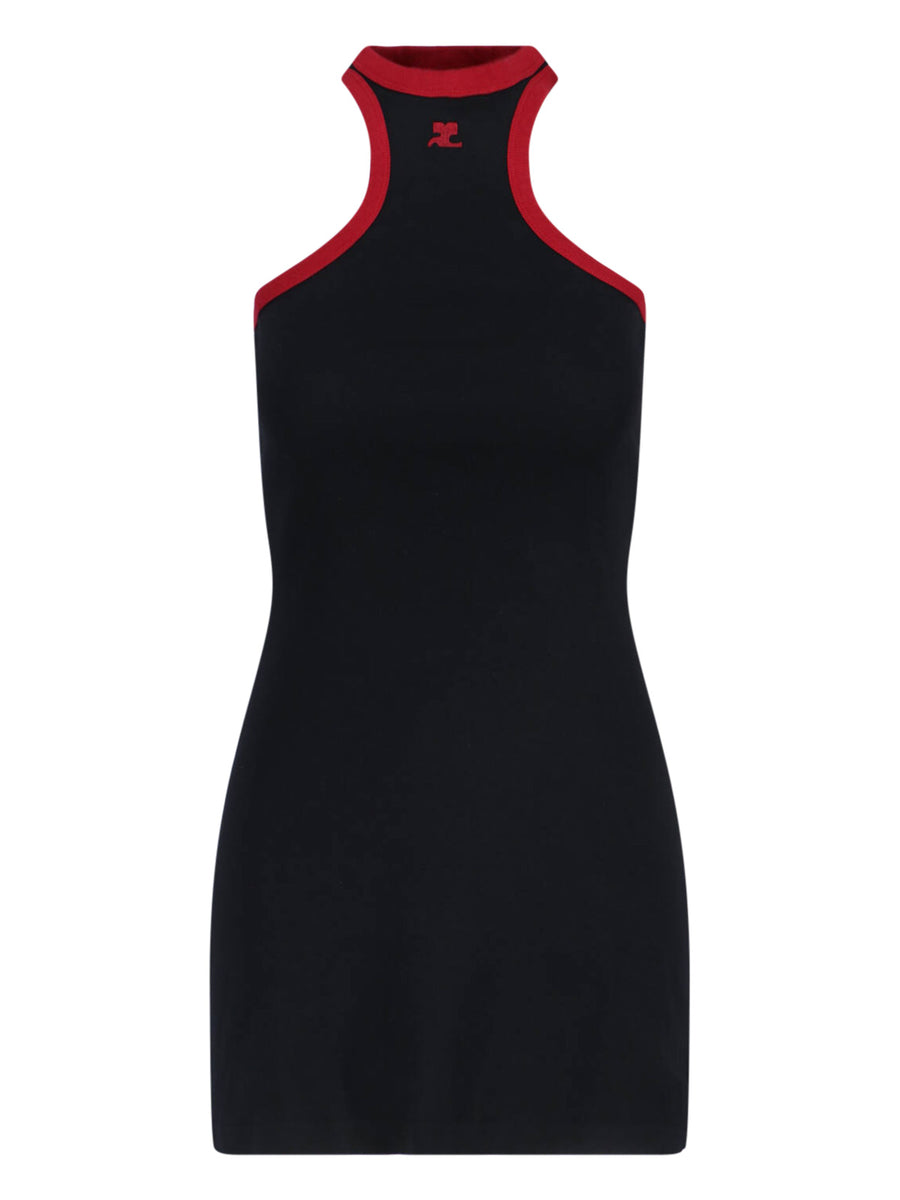 CourrèGes 100% Cotton dress in black