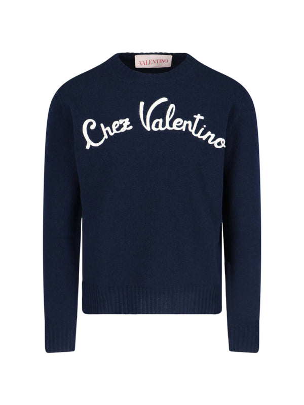 Valentino 100% virgin wool sweater in navy