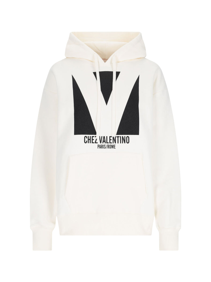 Valentino 100% Cotton hoodie in white