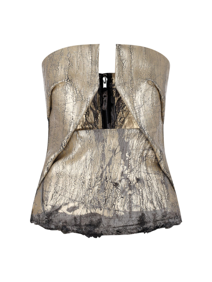 Rick Owens Sgmc 91% Cotton bodysuit in gold