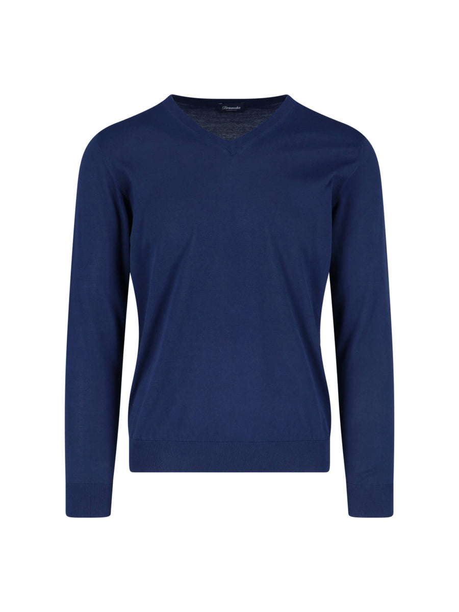 Drumohr 100% Cotton sweater in navy
