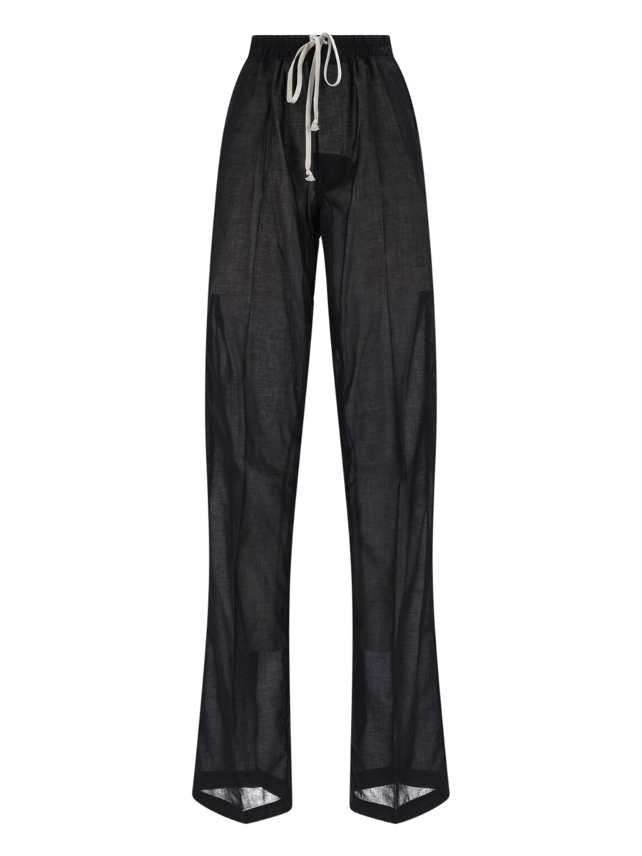 Rick Owens 100% Cotton; Buttons: 100% Buffalo Horn trousers in black
