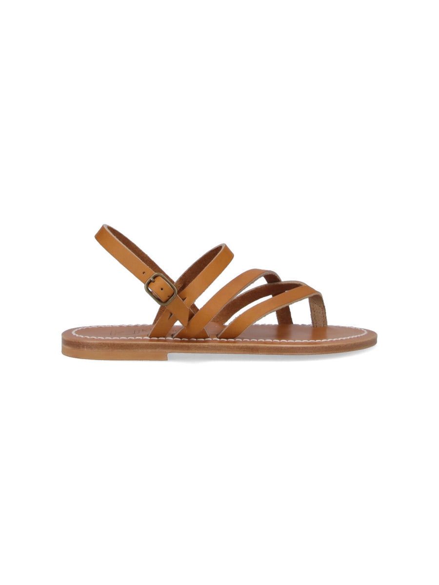 K Jacques St Tropez 100% leather sandal in brown