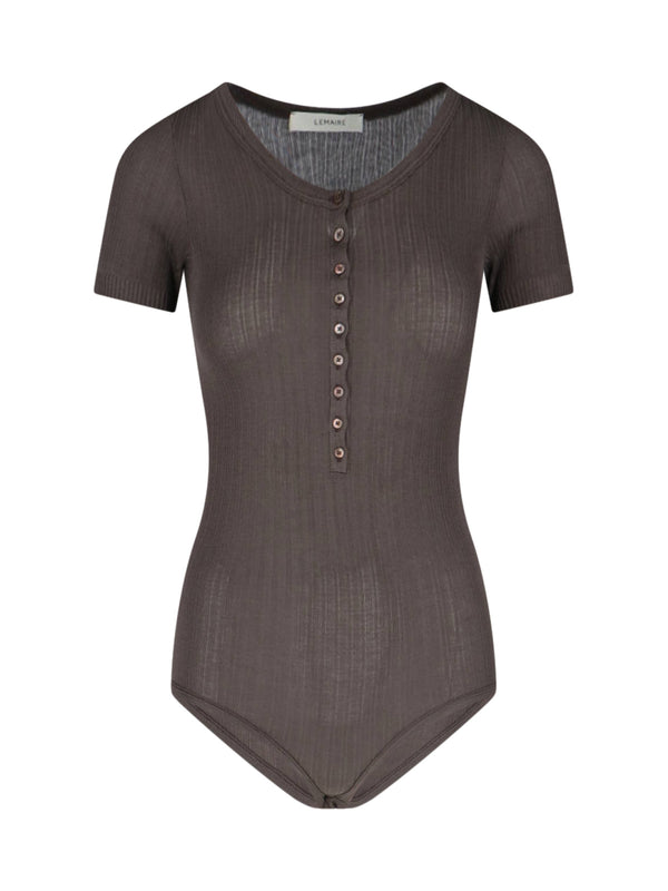 Lemaire 88% Viscose bodysuit in brown