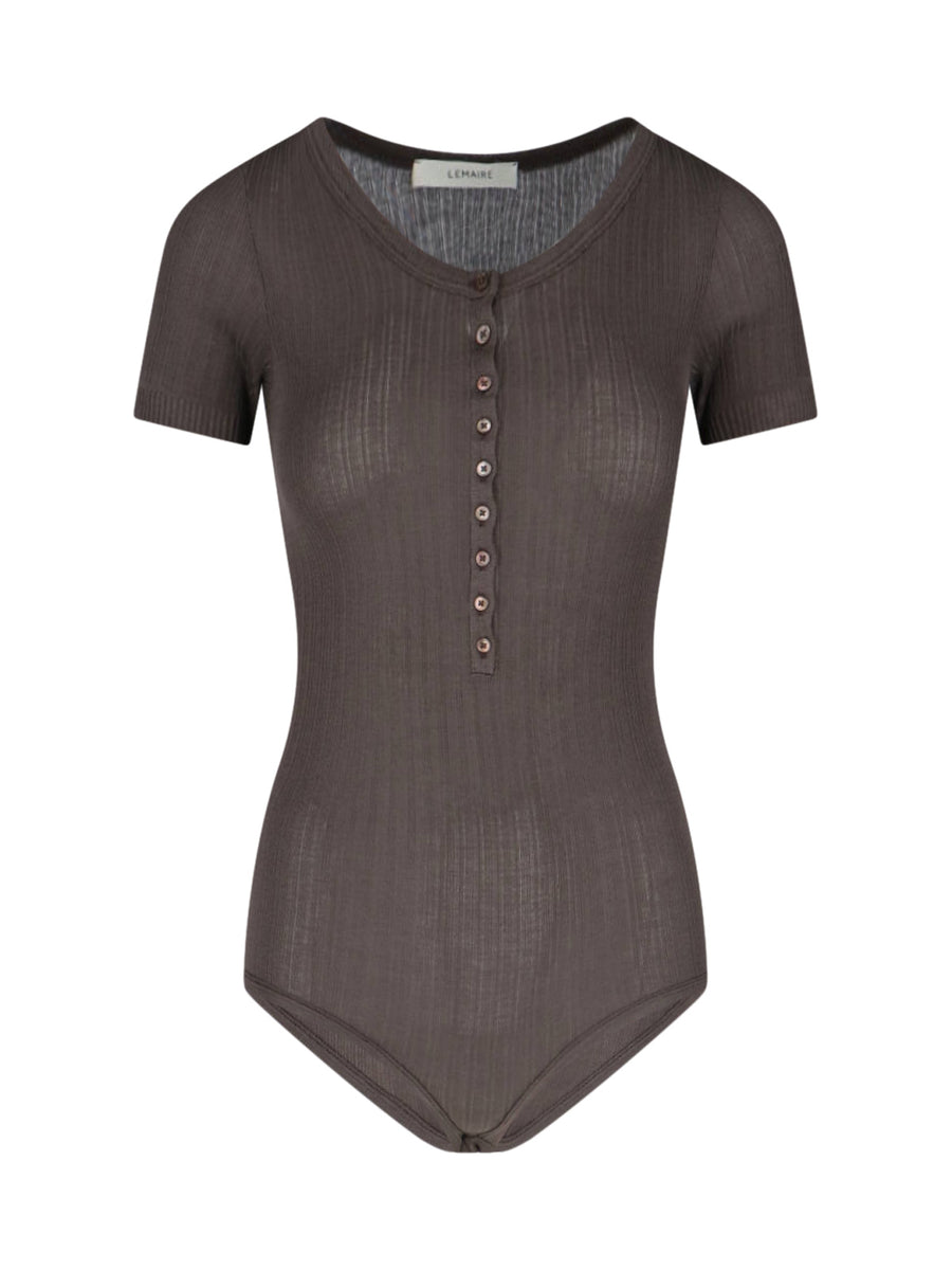 Lemaire 88% Viscose bodysuit in brown