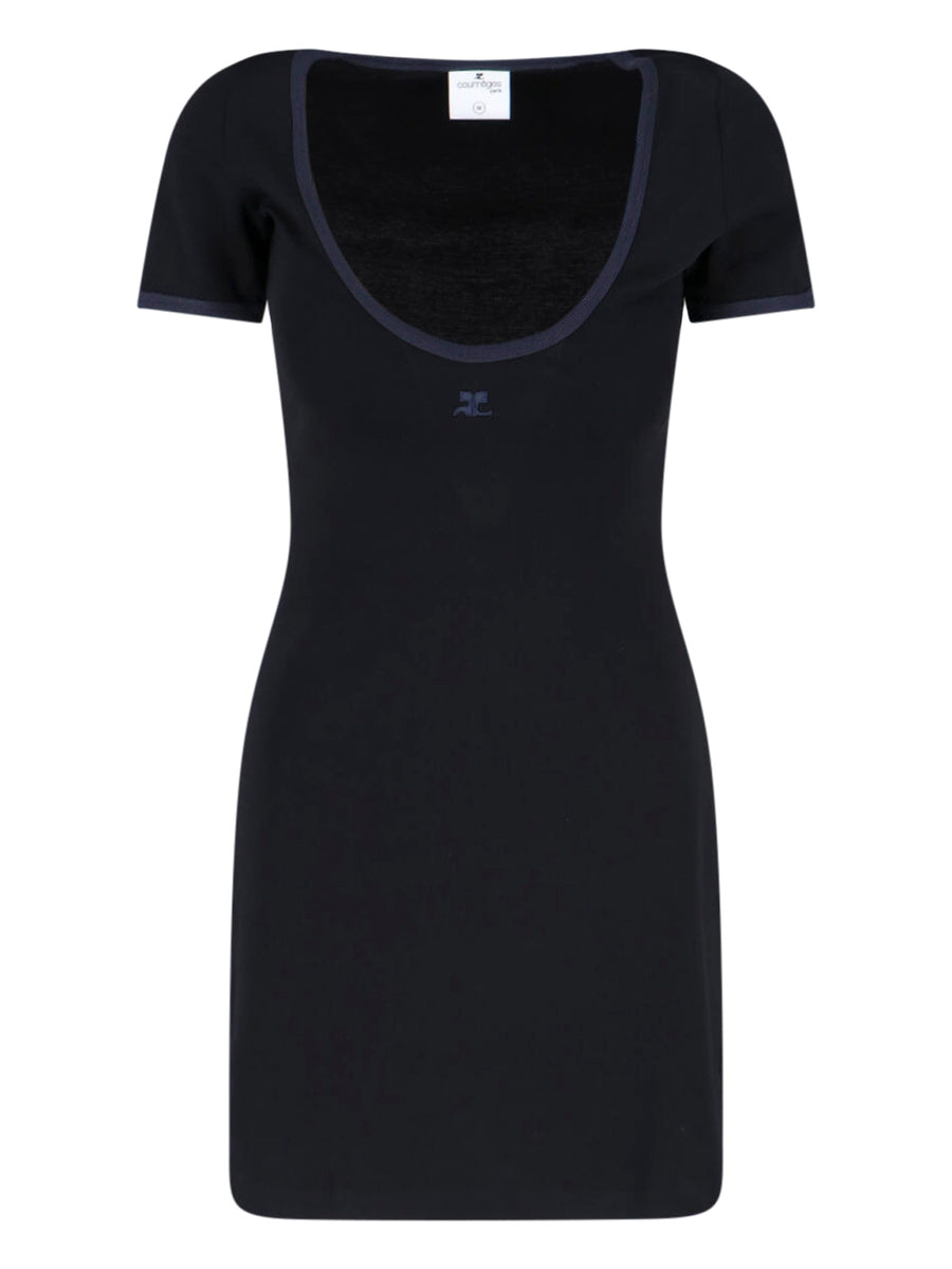 CourrèGes 100% Cotton dress in black
