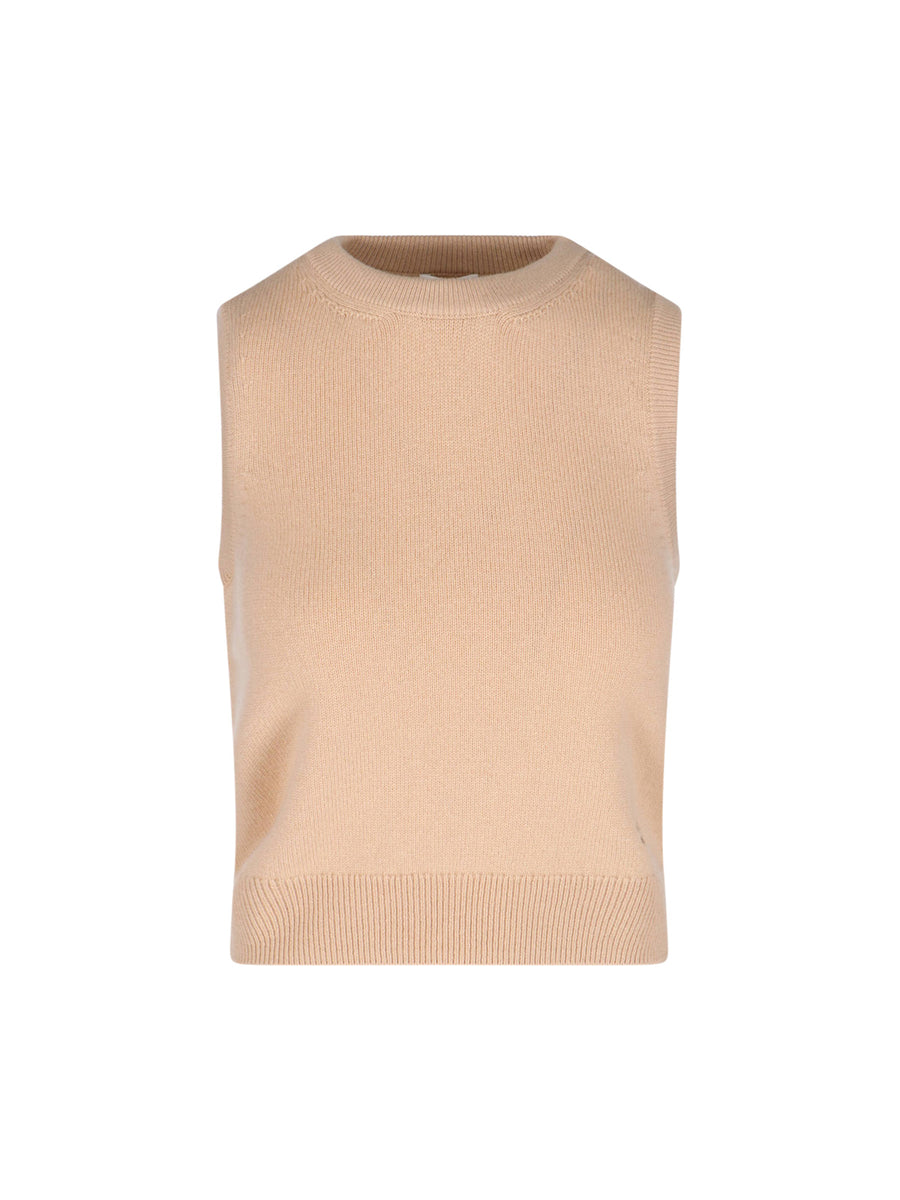 CéLine 100% cashmere tank top in beige