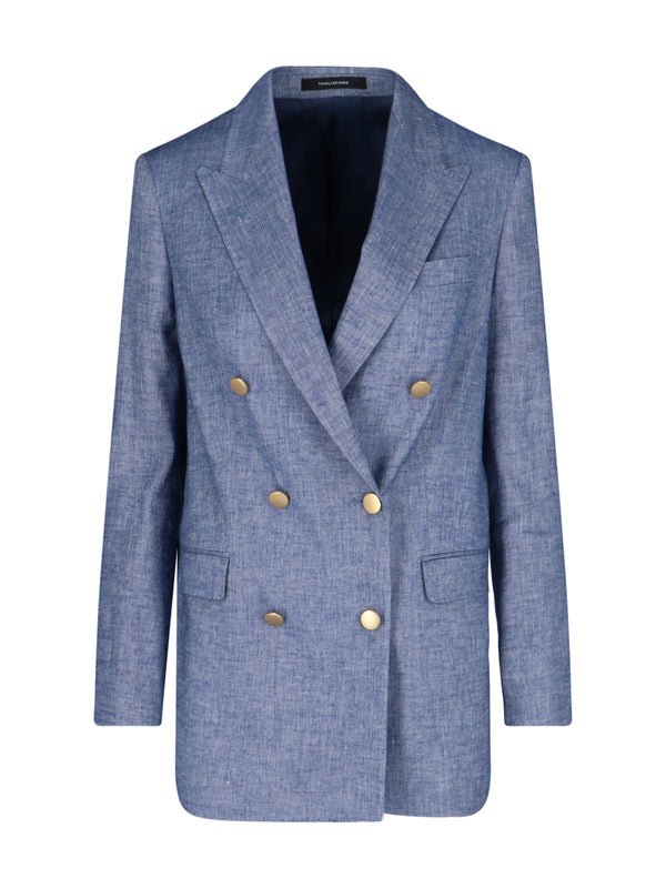 Tagliatore 66% Linen blazer in blue