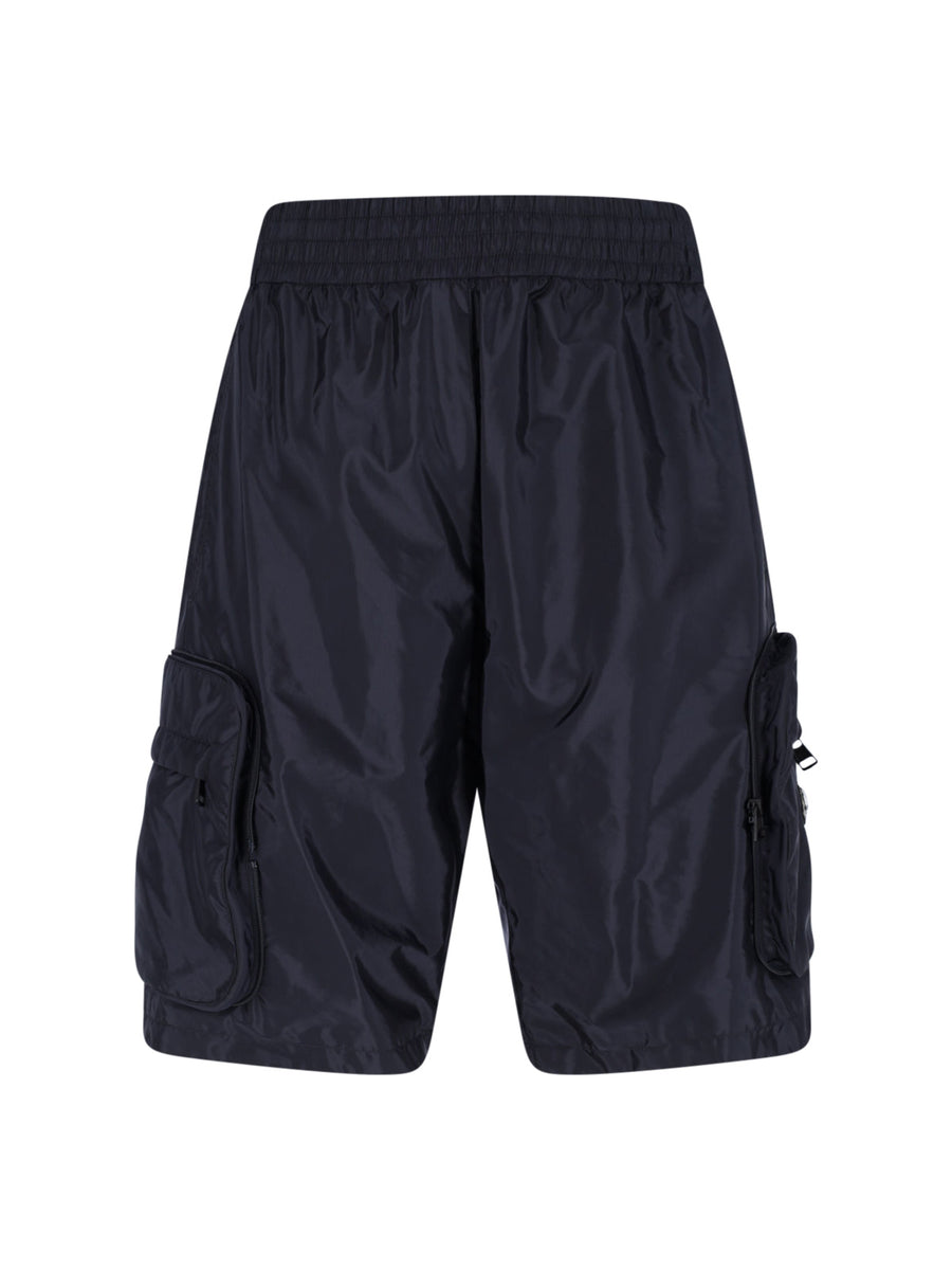 Moncler Genius 100% polyamide cargo shorts in navy