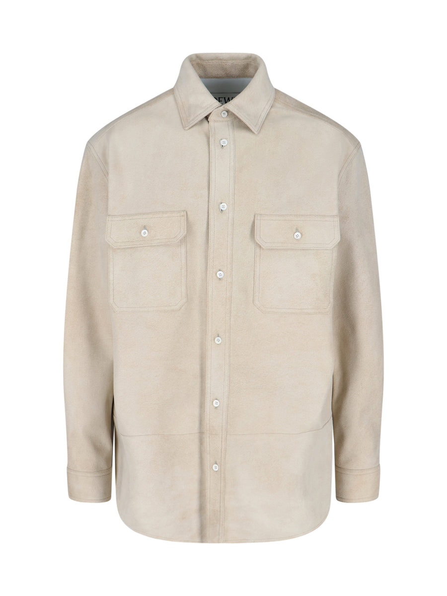 Loewe 100% lambskin overshirt in beige