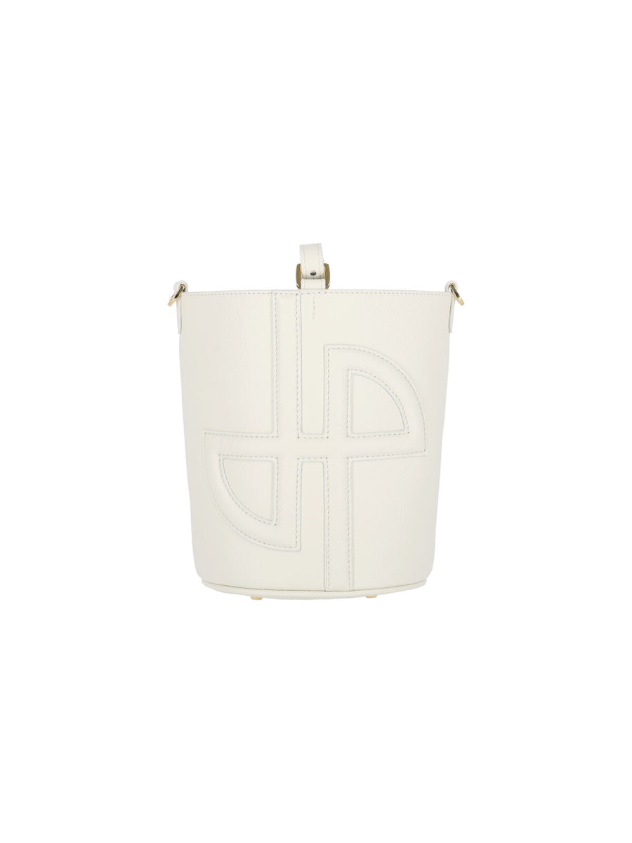 Patou 100% Calf Leather bucket bag in white