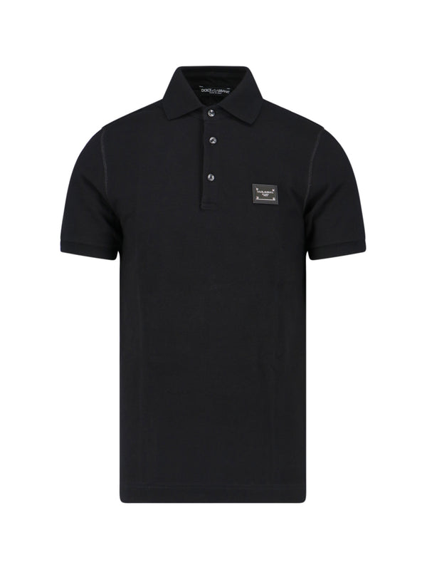 Dolce & Gabbana 100% Cotton polo in black