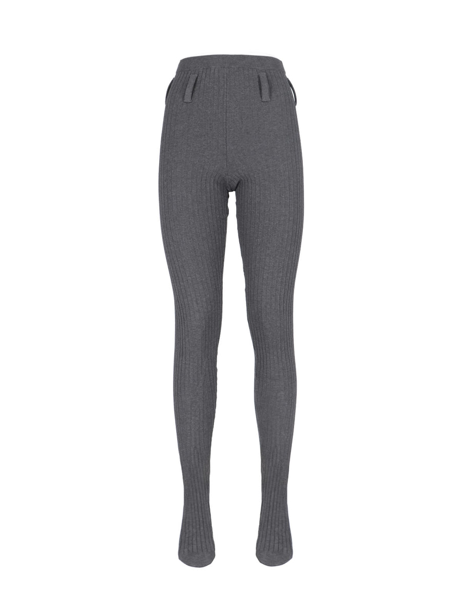 Prada 87% cotton 13% polyamide leggings in gray