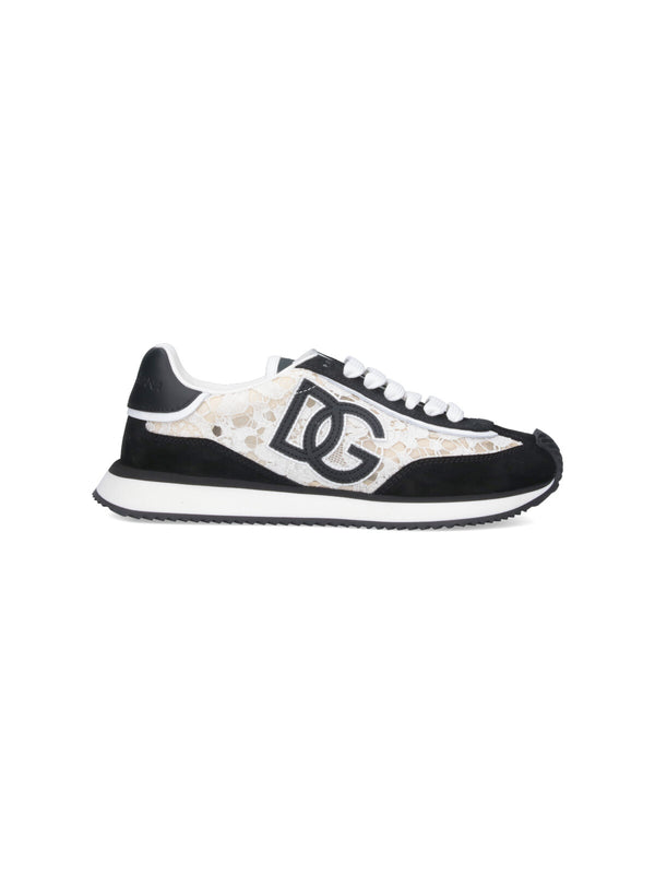 Dolce & Gabbana Outer: 64% Calf Leather sneaker in white