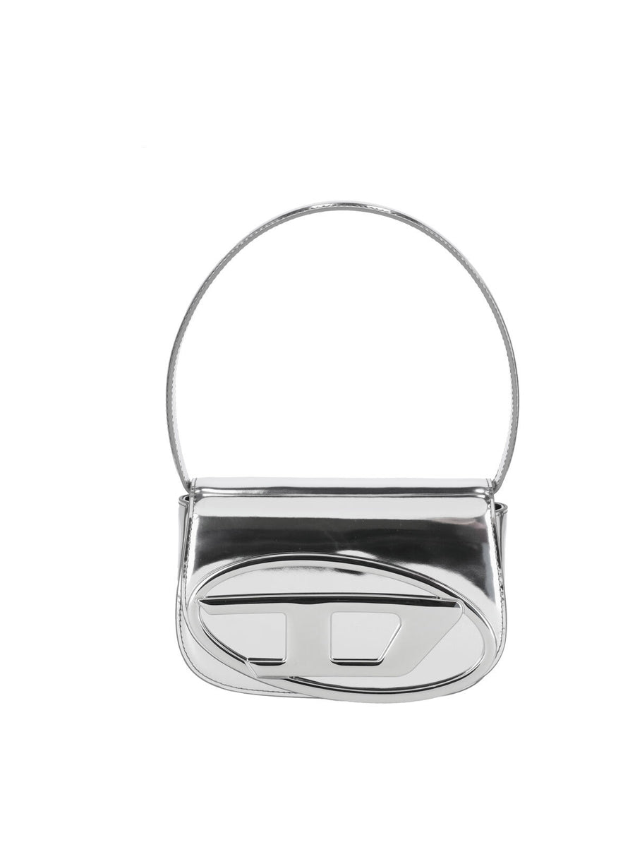 Diesel 100% Leather shoulder bag in silver