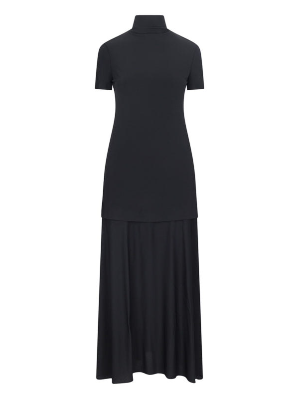 Jil Sander 82% Viscose dress in black