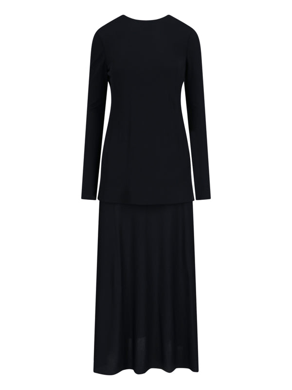 Jil Sander 82% Viscose dress in black