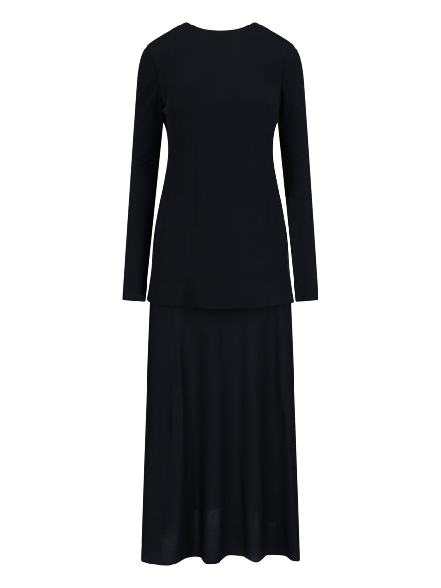 Jil Sander 82% Viscose dress in black
