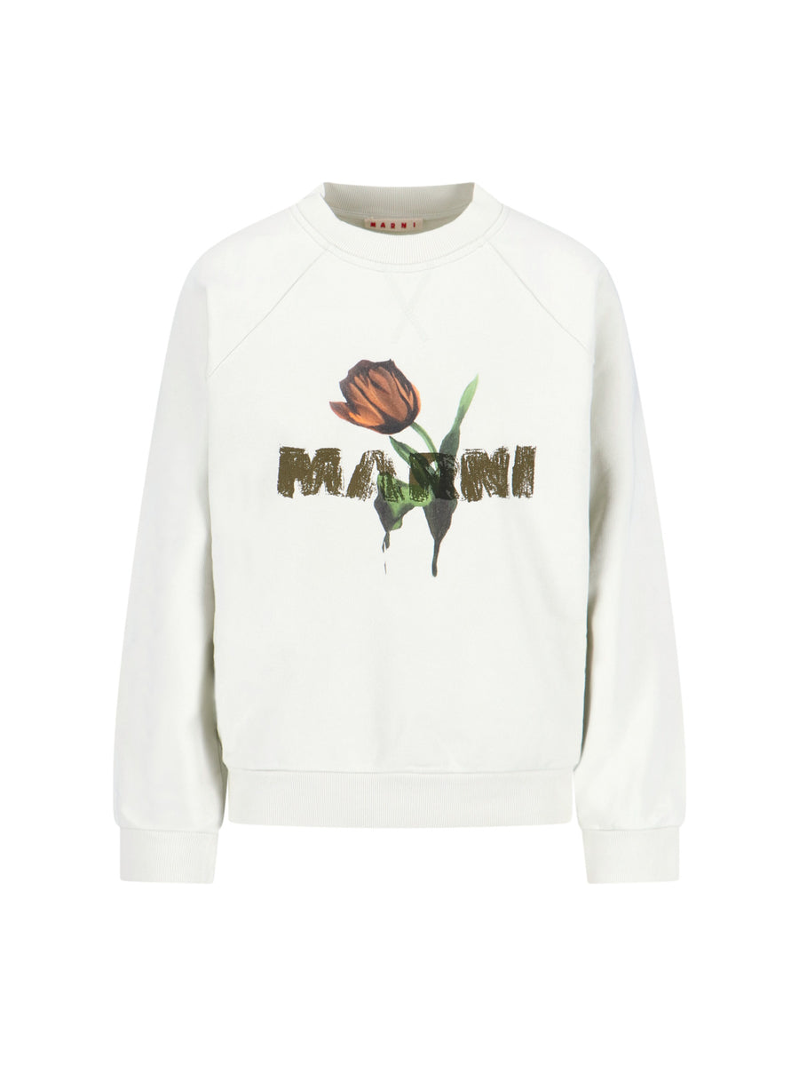 Marni Uscy 100% Cotton sweatshirt in white