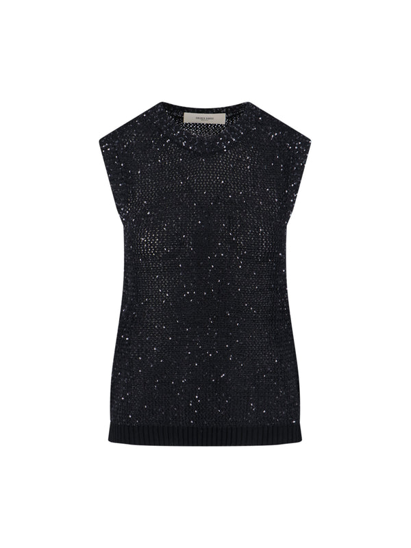 Golden Goose 75% Polyamide tank top in black
