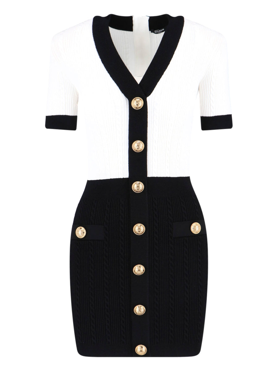 Balmain 83% Viscose dress in black
