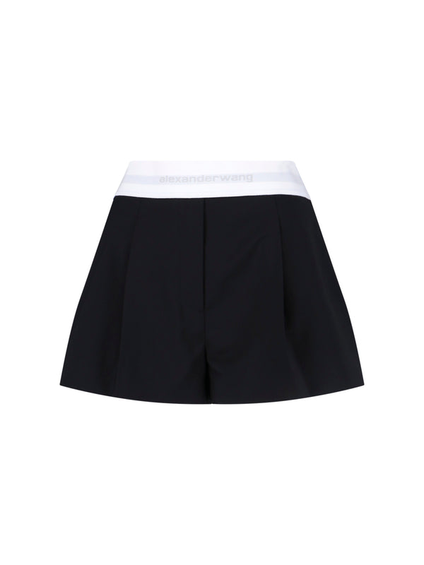 Alexander Wang 86% Wool shorts in black