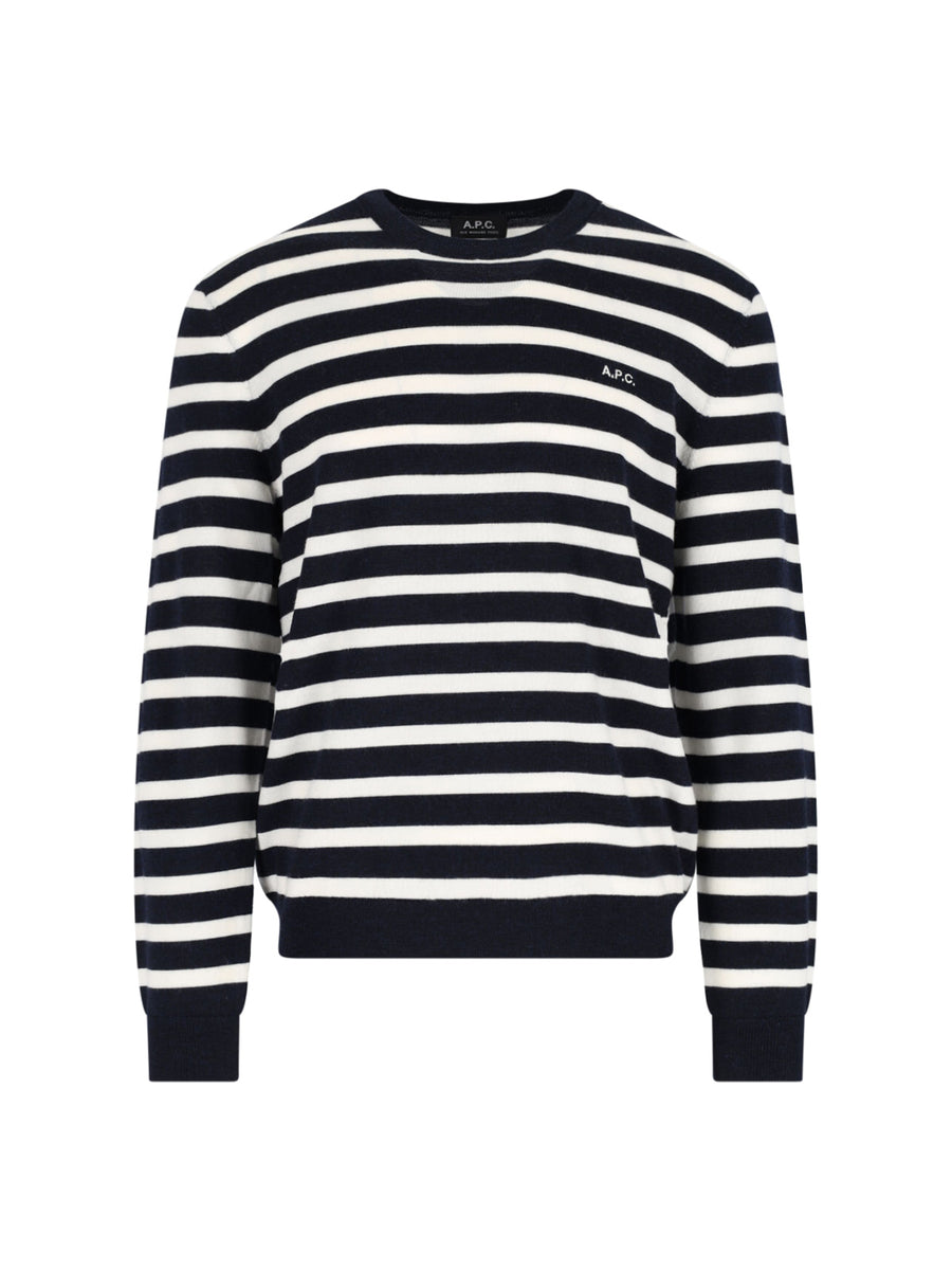 A.P.C. 100% virgin wool sweater in navy