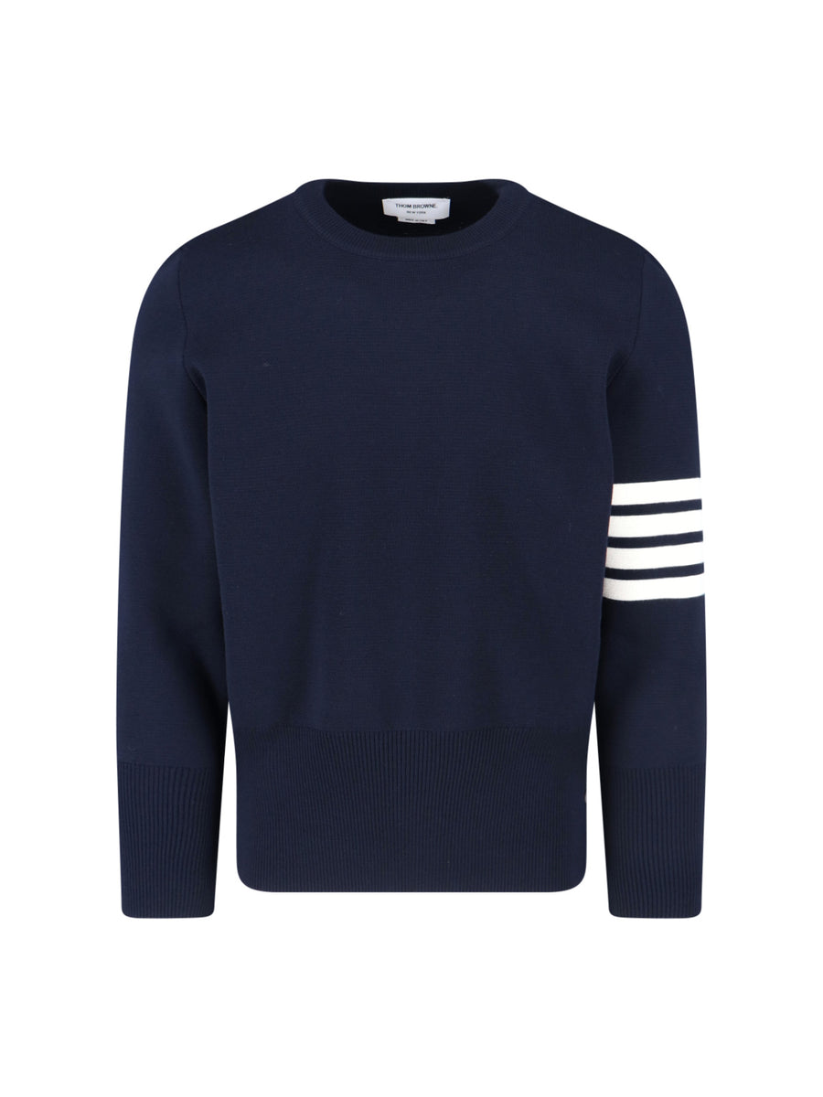 Thom Browne 100% virgin wool sweater in navy