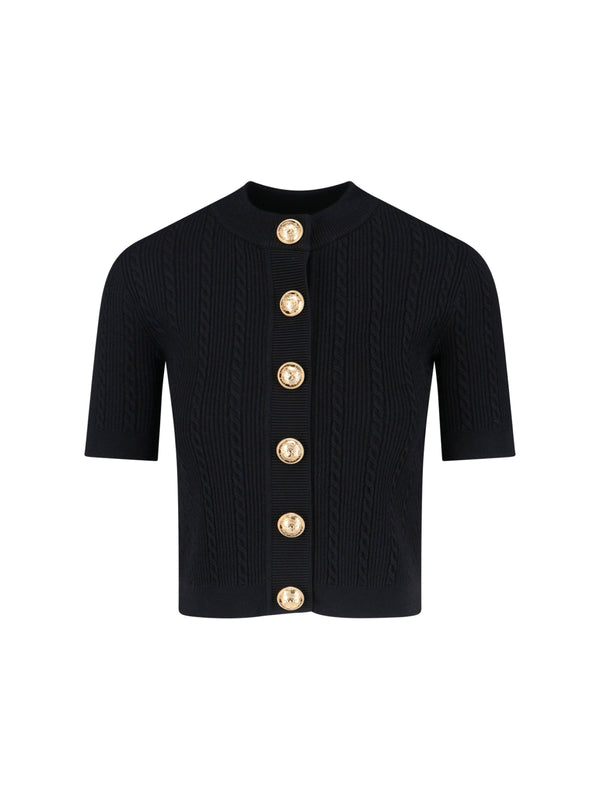 Balmain 83% Viscose cardigan in black