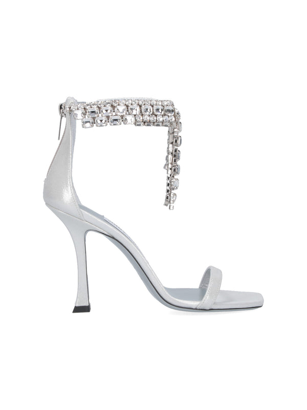 Jimmy Choo Sandal Outer: 100% Calf Leather heel sandal in silver