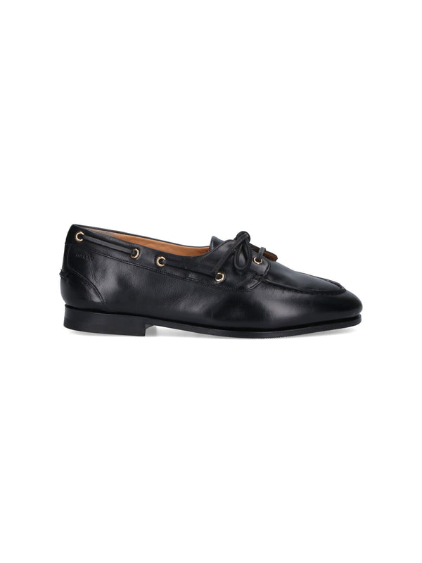 Bally 100% Buffalo boat shoe in black