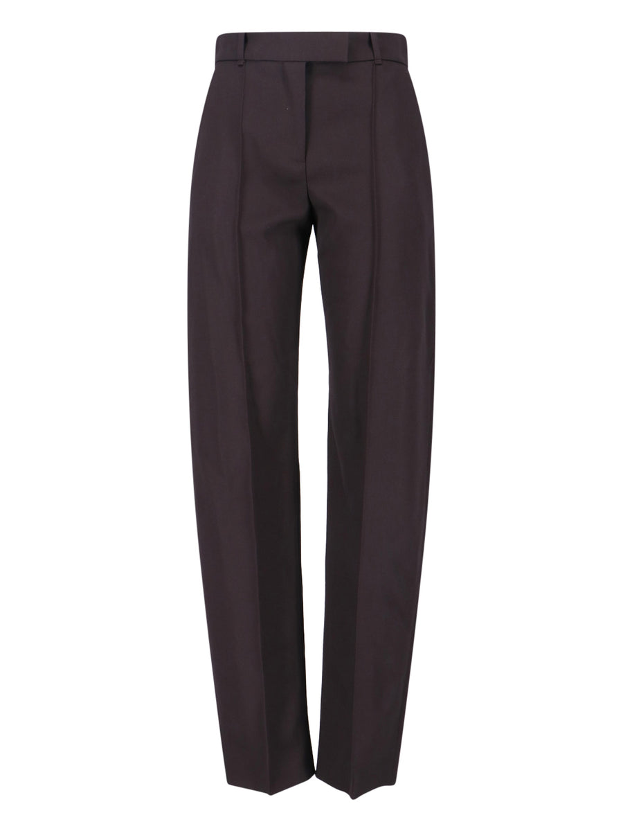 Alexander McQueen Qjafg 100% wool trousers in brown