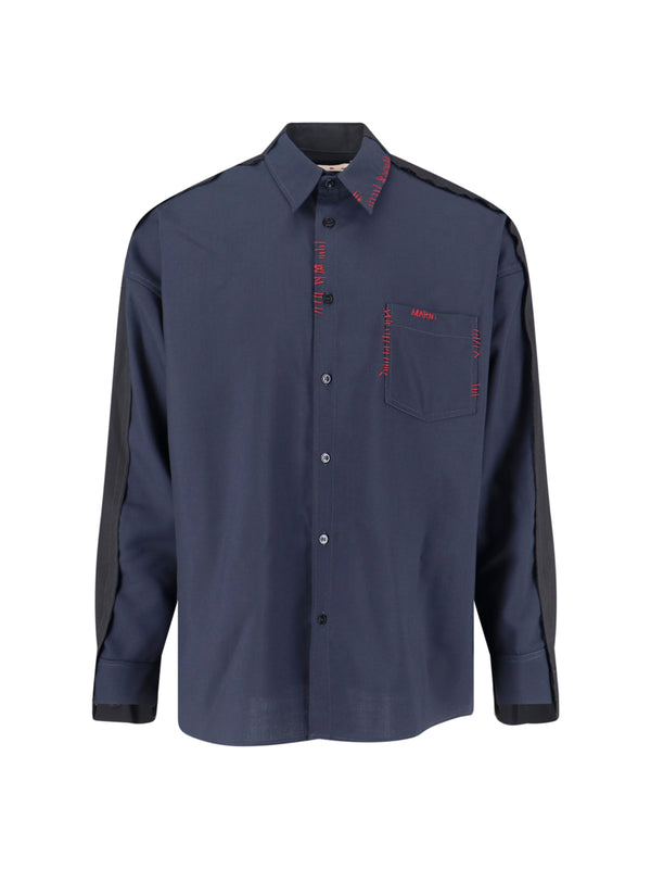 Marni 100% virgin wool shirt in blue
