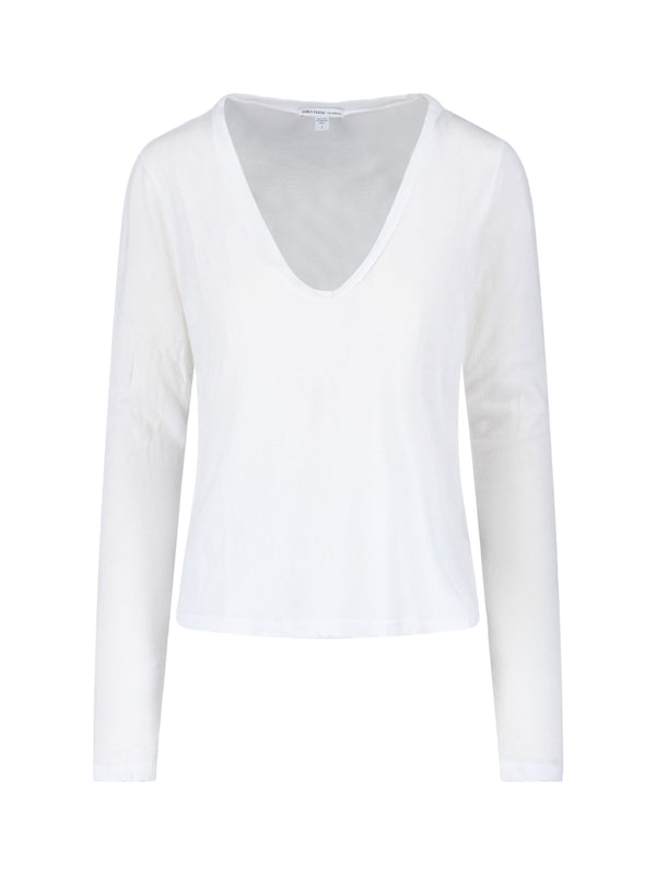 James Perse 100% Cotton long-sleeve t-shirt in white