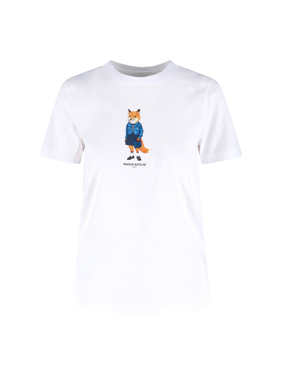 Maison Kitsune' 100% Cotton t-shirt in white