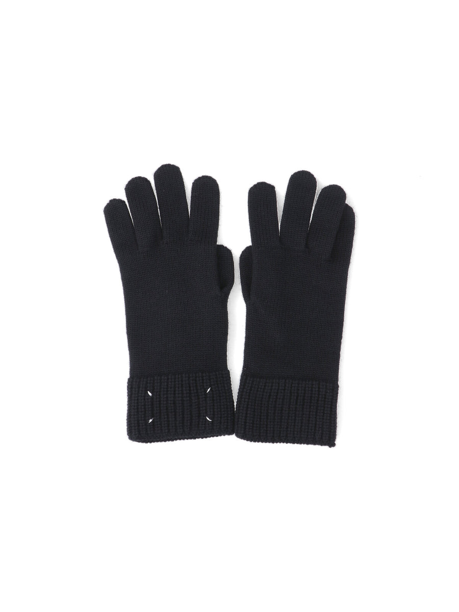 Maison Margiela 100% wool gloves in black