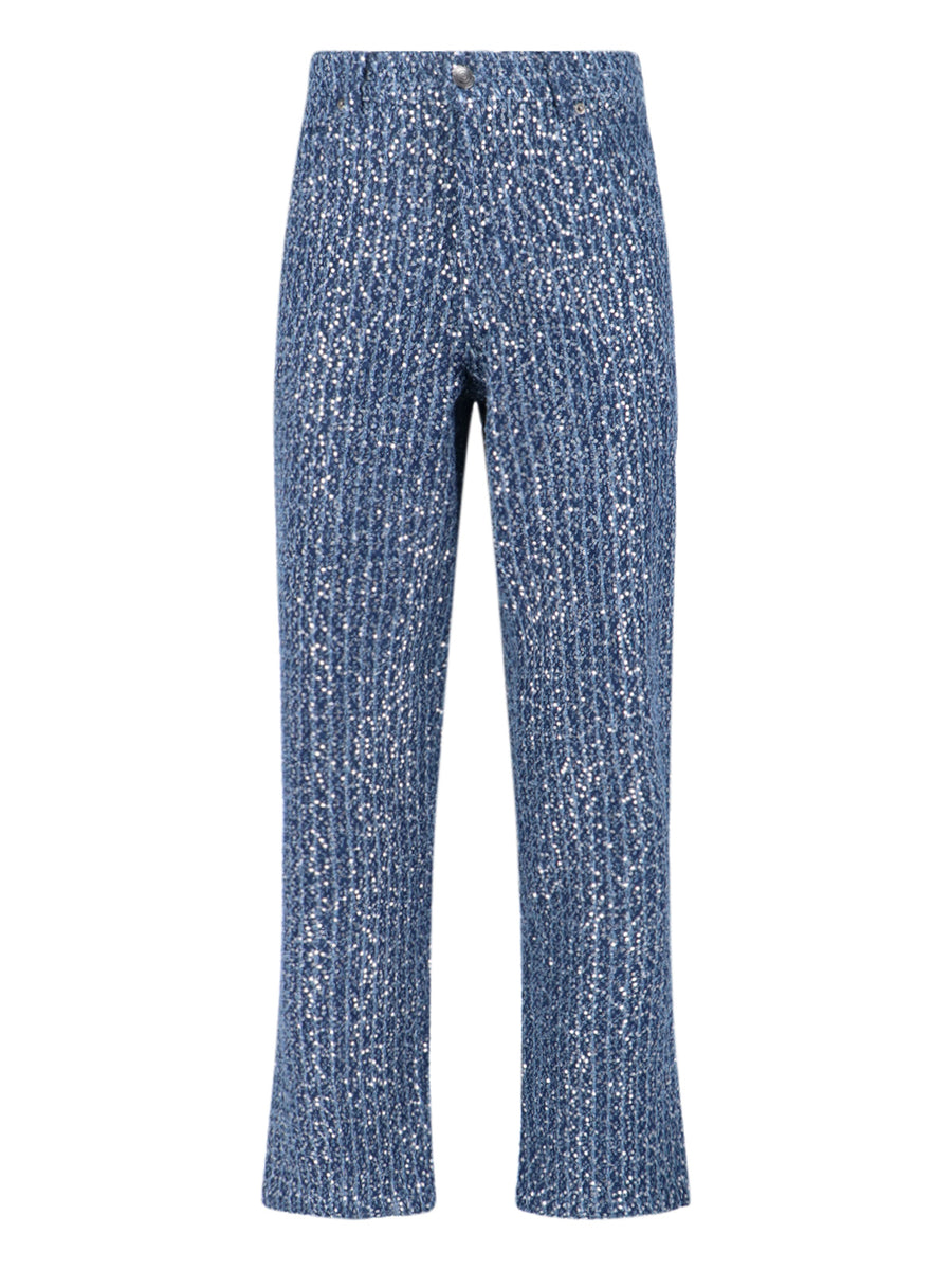 Charles Jeffrey Loverboy Cotton body; Polyester sequins and backing jeans in blue
